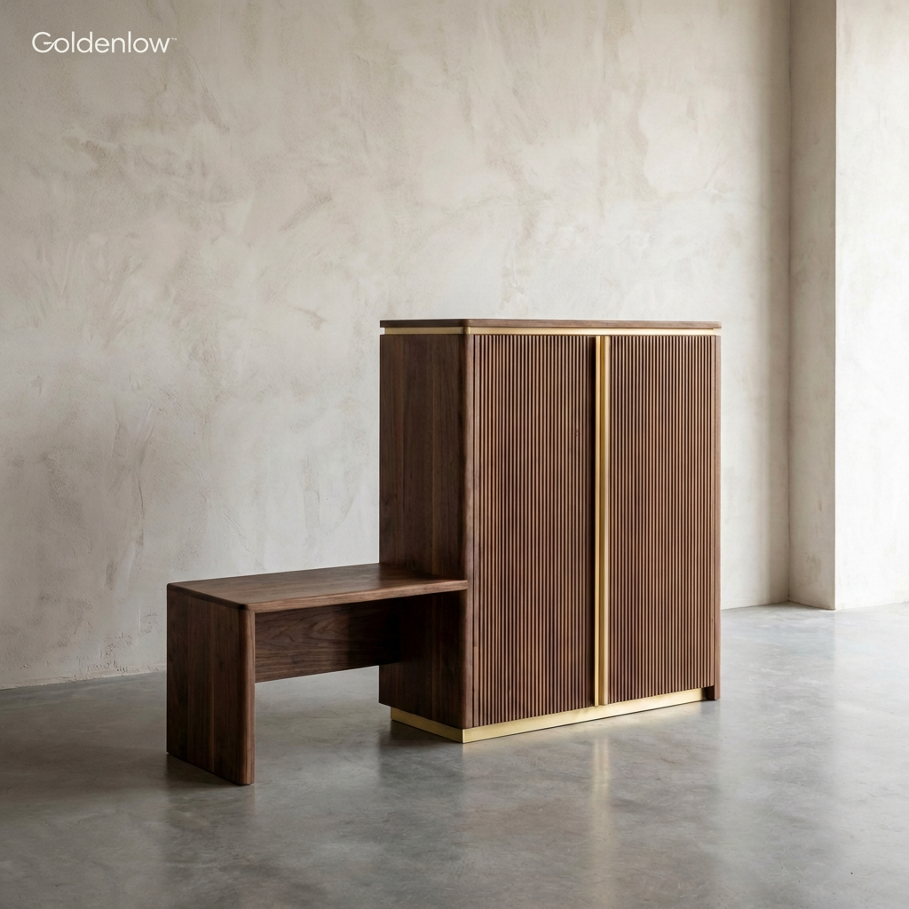 Goldenlow™ Linea Console Cabinet with Integrated Bench