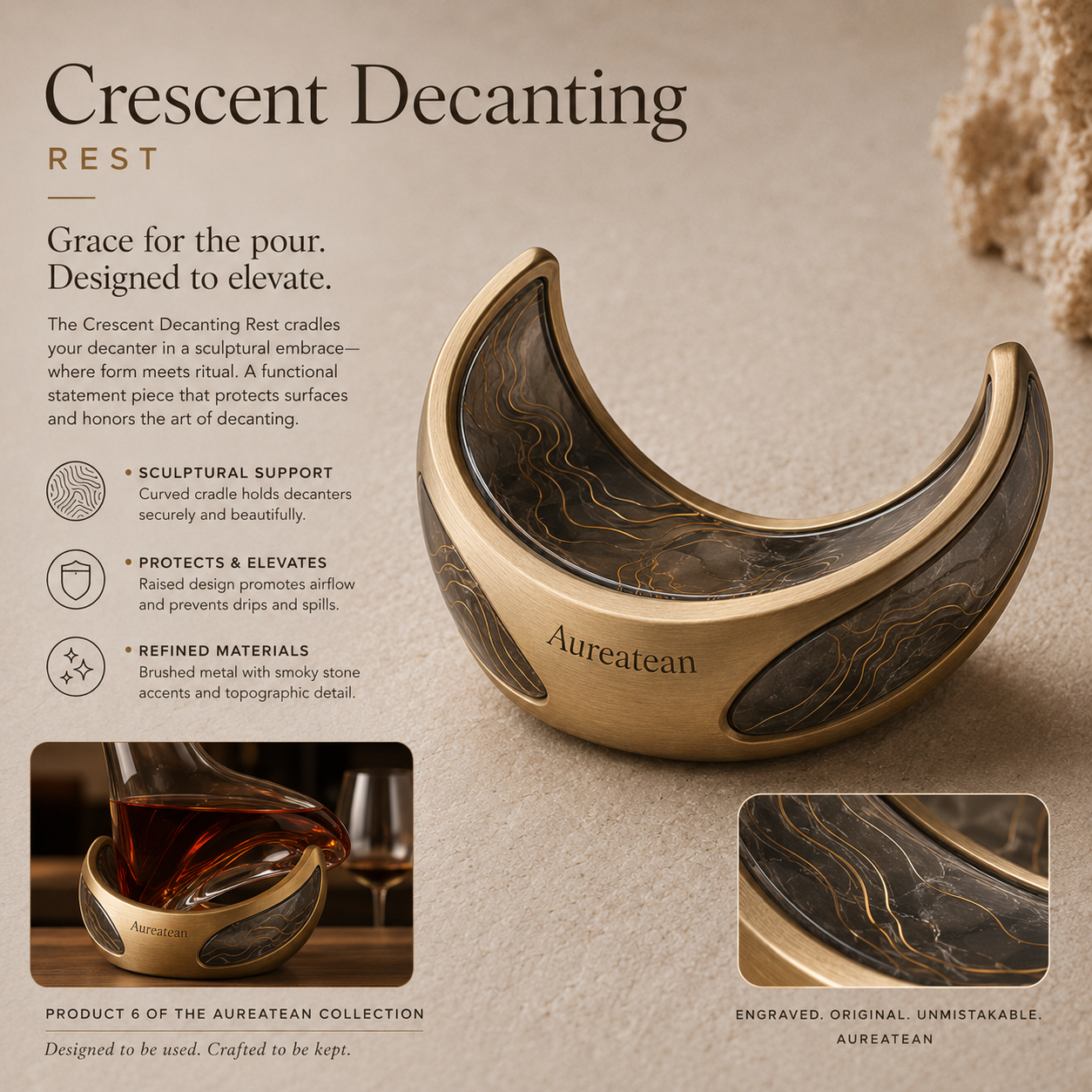 Aureatean™ Crescent Decanting Rest