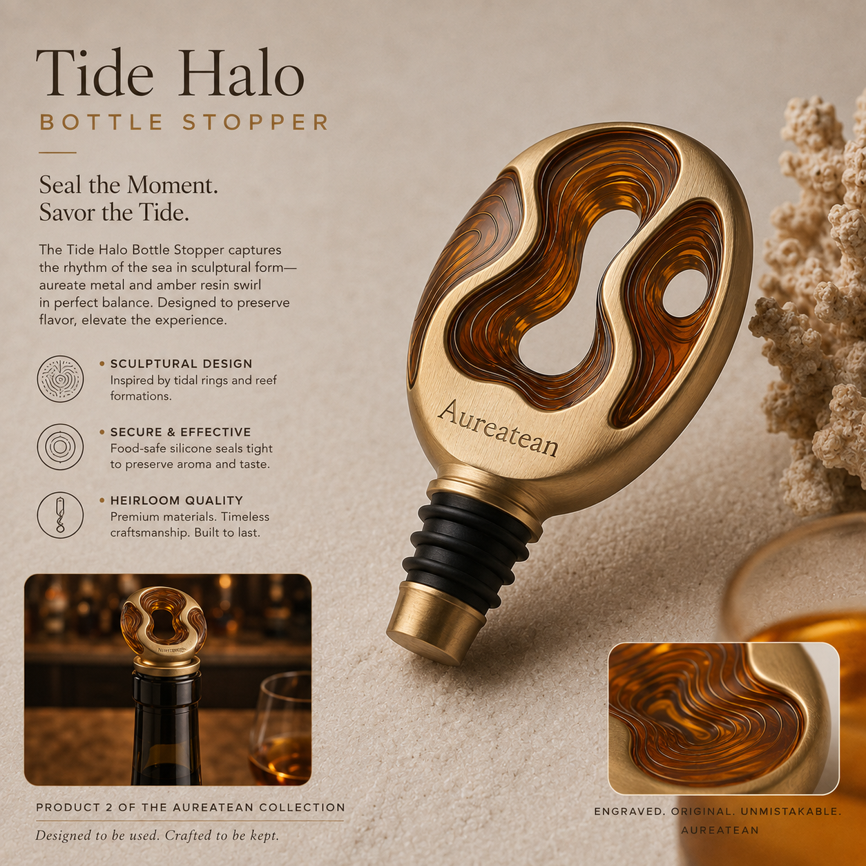 Aureatean™ Tide Halo Statement Stopper