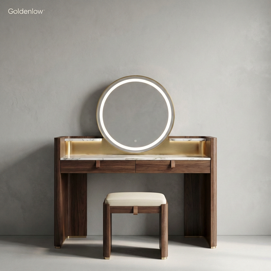 Goldenlow™ Lumière Walnut Vanity Set
