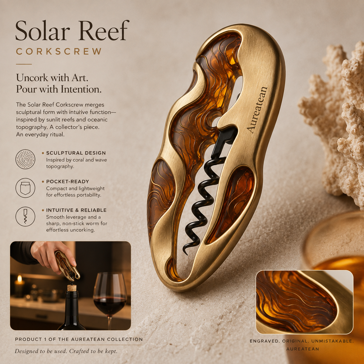 Aureatean™ Solar Reef Contour Corkscrew
